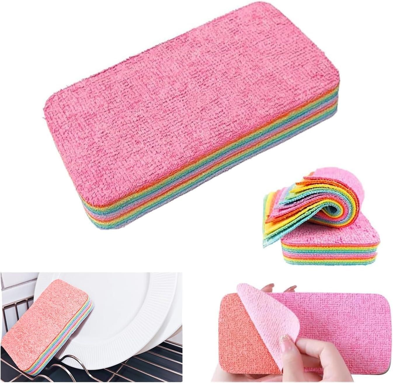 12-Layer Tearable Rainbow Scrub Dish Sponge